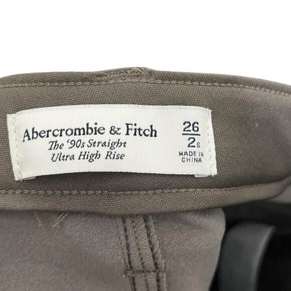 Abercrombie & Fitch 90s Straight Ultra High Rise Pants Women’s Size 26 Taupe - Picture 12 of 12